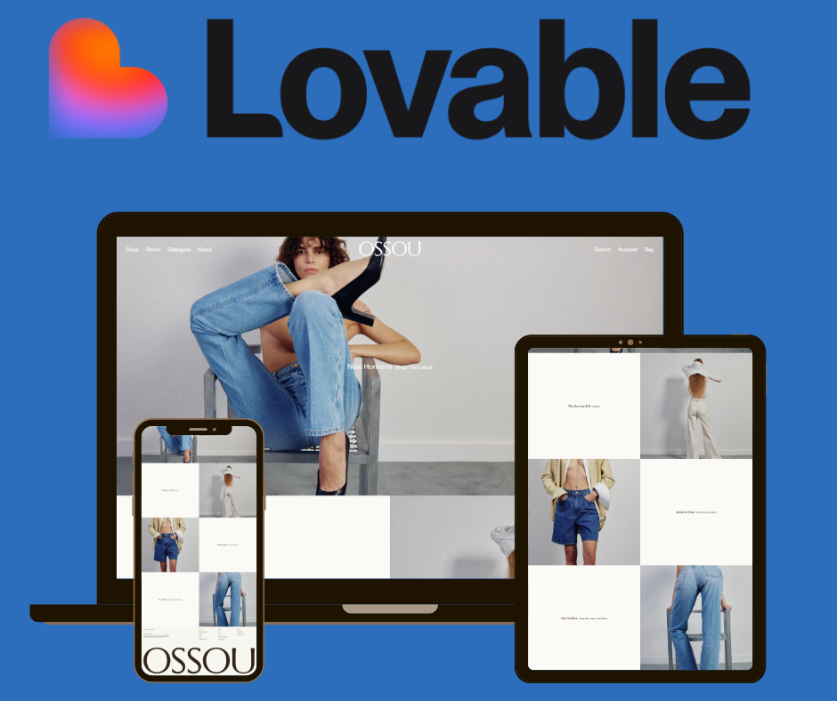 Responsive fashion commerce website displayed on three devices