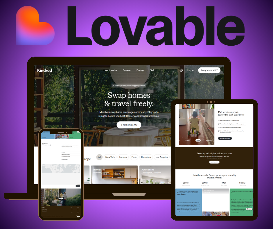 Responsive property marketplace displayed on three devices